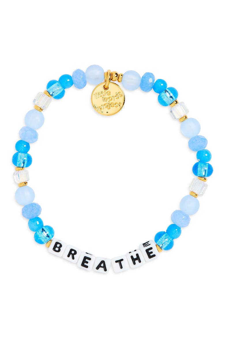 Breathe Beaded Stretch Bracelet, Main, color, WHITE