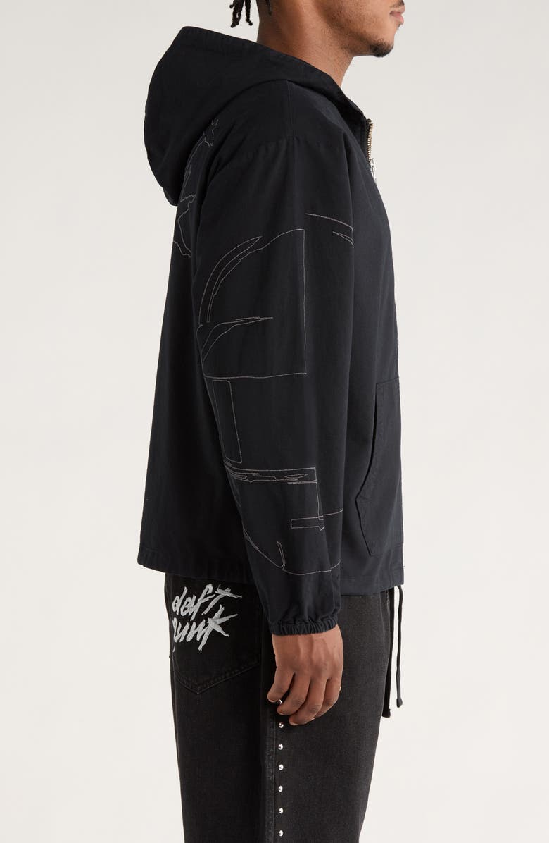 PLEASURES x Daft Punk Digital Zip Oxford Poncho Hoodie, Alternate, color, 