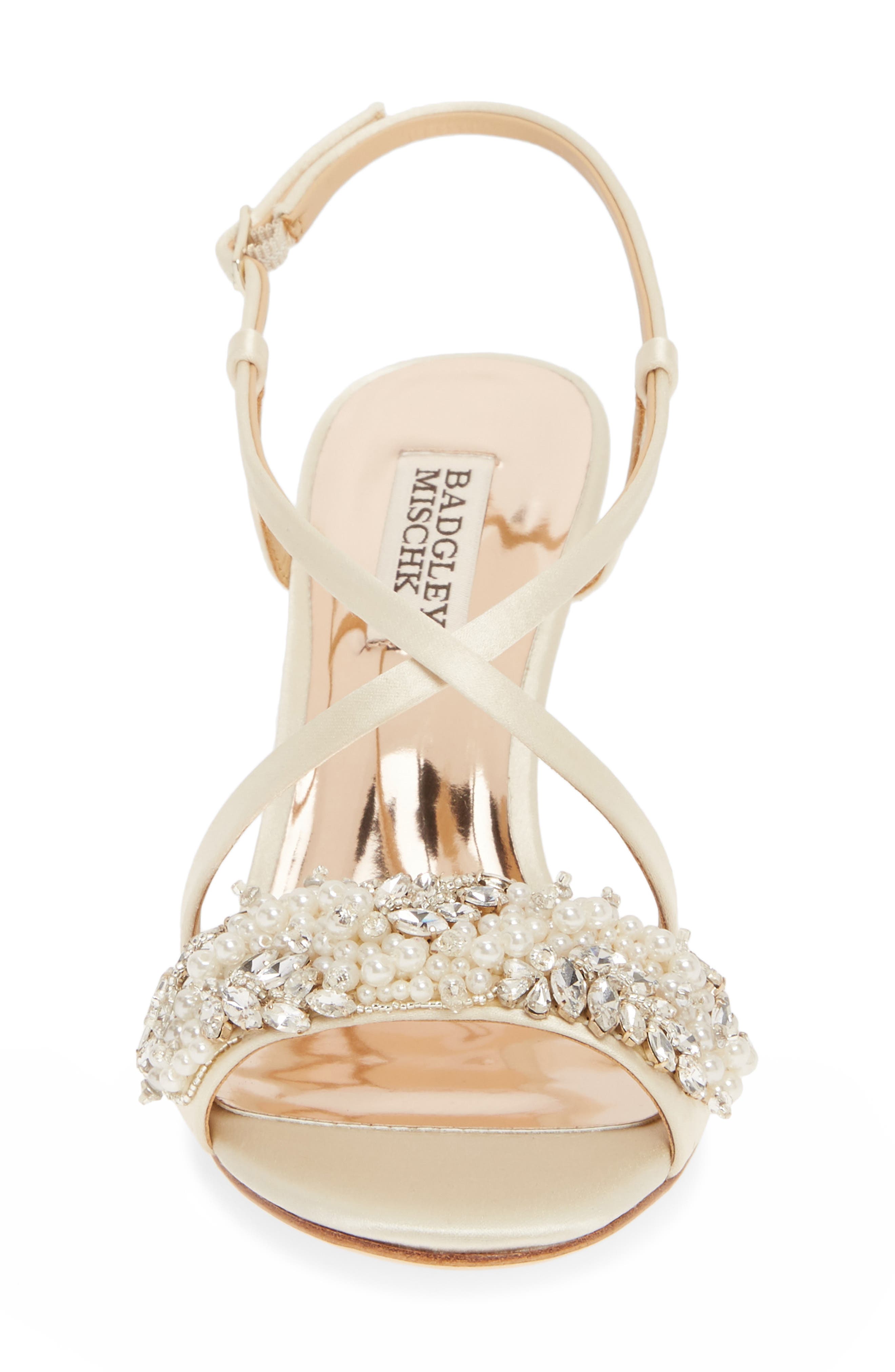 Badgley Mischka Collection Clarisa Embellished Wedge Sandal, Alternate, color, 