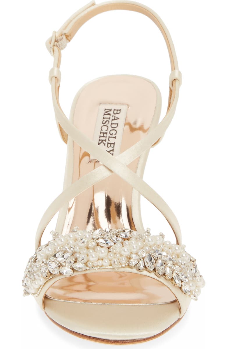 Badgley Mischka Collection Clarisa Embellished Wedge Sandal, Alternate, color,