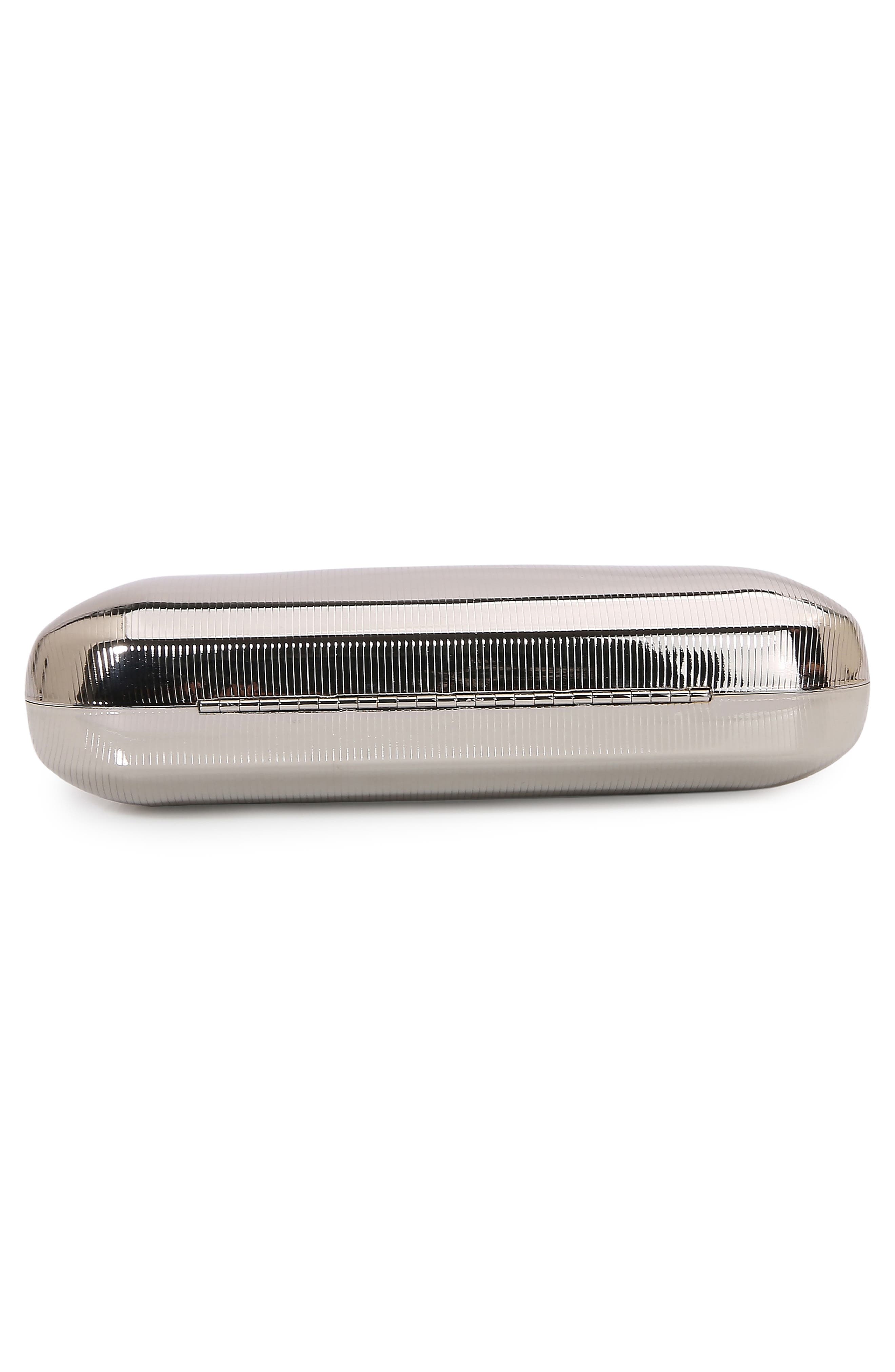 Ribbed Clutch, Alternate, color, SILVER