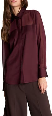 Kenneth Cole Sheer Panel Long Sleeve Shirt