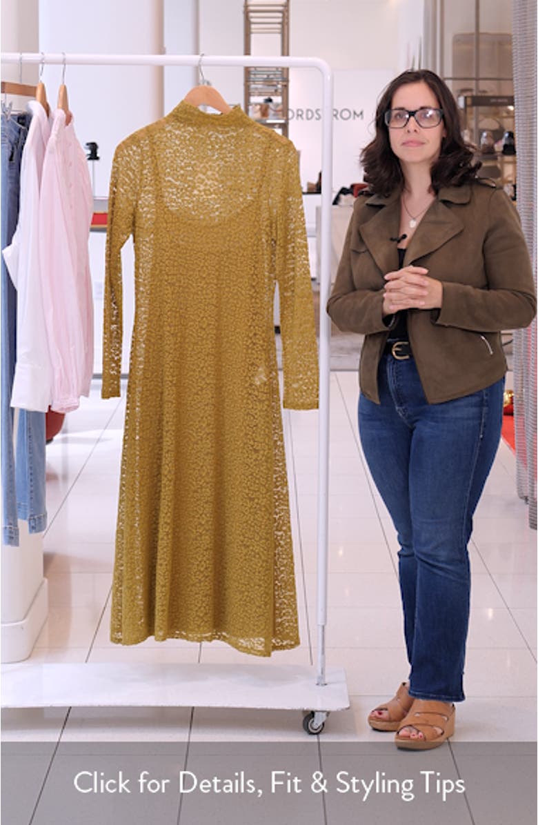 Talia Lace Long Sleeve Mock Neck Dress, sales video thumbnail