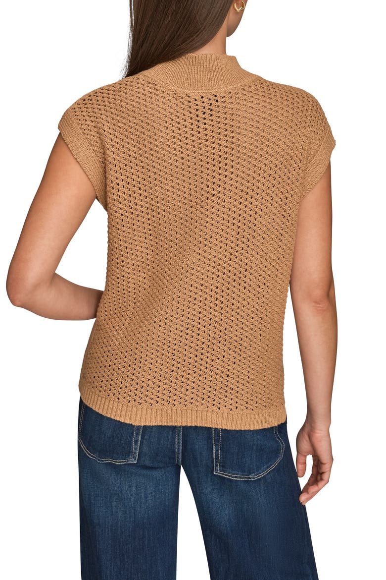 Open Stitch Cap Sleeve Sweater, Alternate, color, FAWN