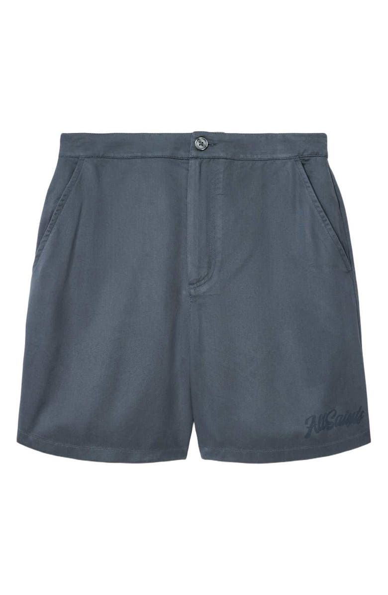 AllSaints Circe Flat Front Shorts, Alternate, color, Moonstone Blue
