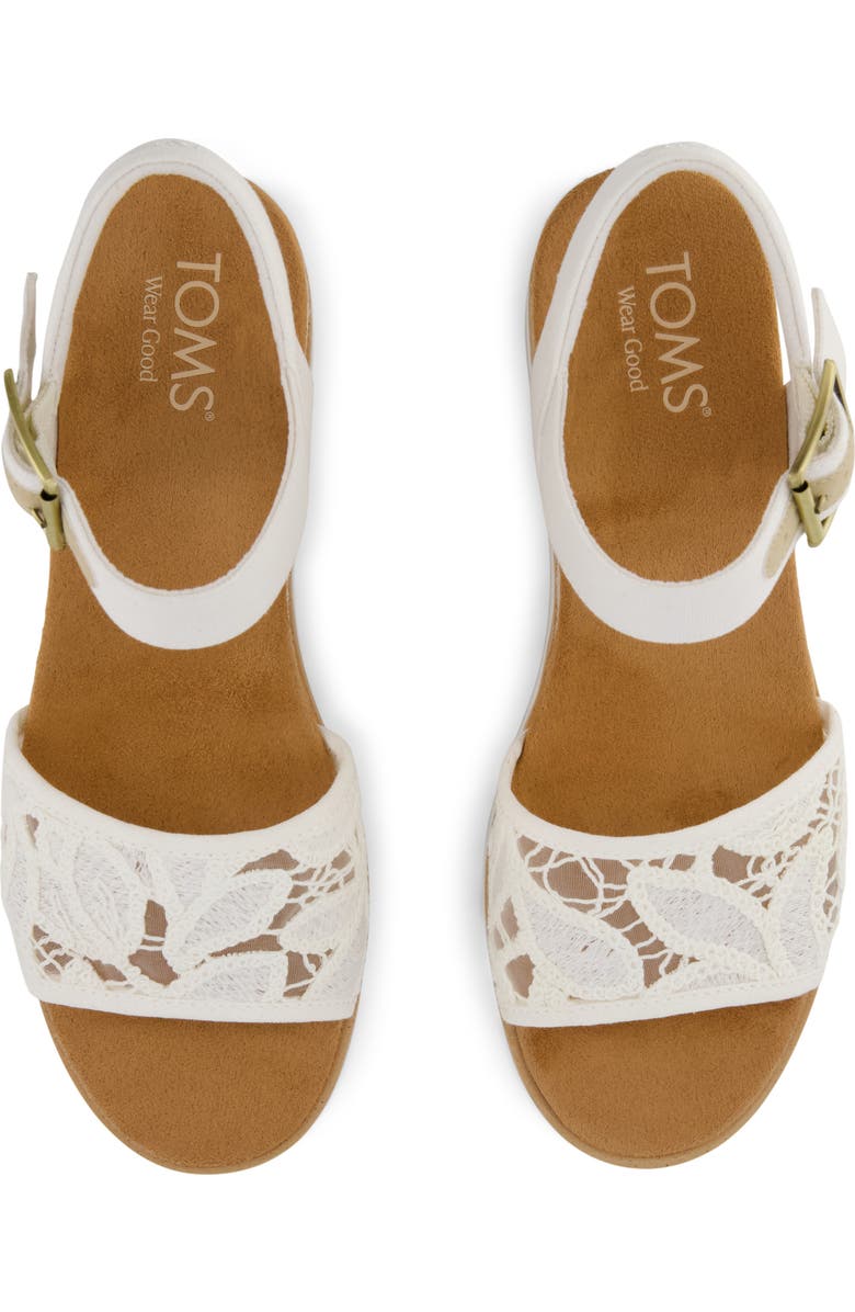 TOMS Diana Platform Wedge Sandal, Alternate, color, White Lace