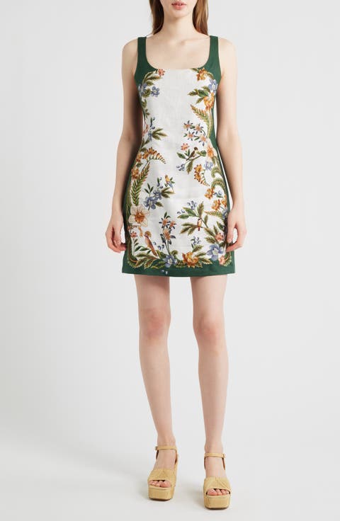 Nature Sand Print Linen Minidress