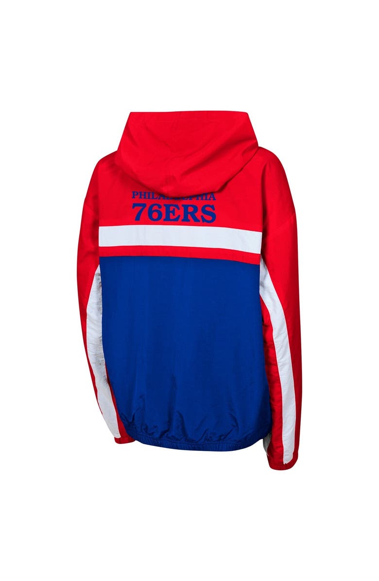 Outerstuff Youth Red Philadelphia 76ers Headliner Windbreaker Full-Zip Hoodie Jacket, Alternate, color, Red