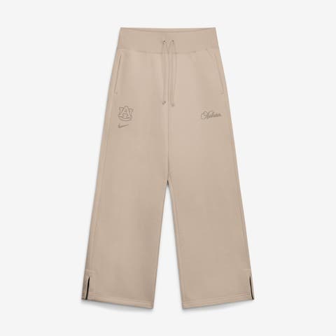 Women's Nike Tan Auburn Tigers Neutral Stance Collection Phoenix Fleece Wide-Leg Sweatpants