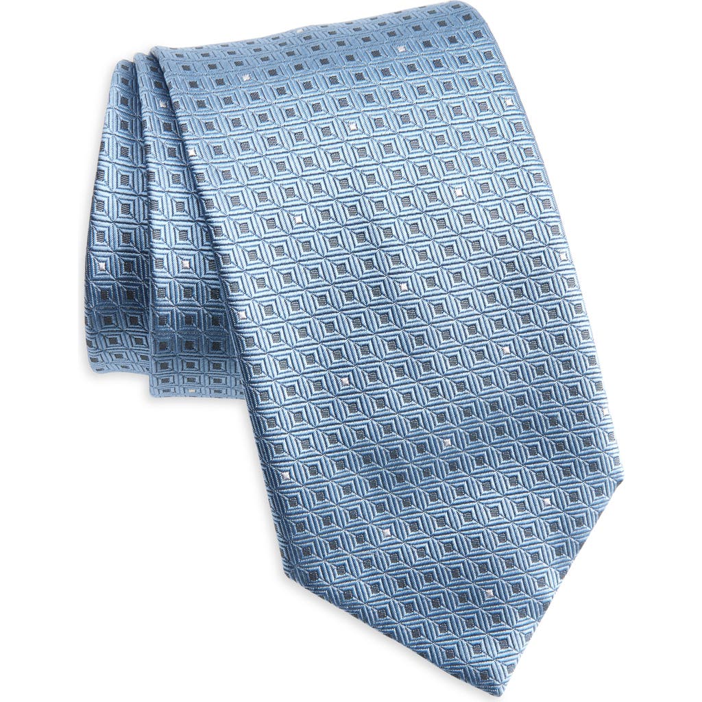 Brioni Geometric Pattern Silk Tie In Sky Blue