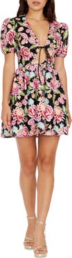 Dress the Population Marina Floral Embroidered Fit & Flare Minidress