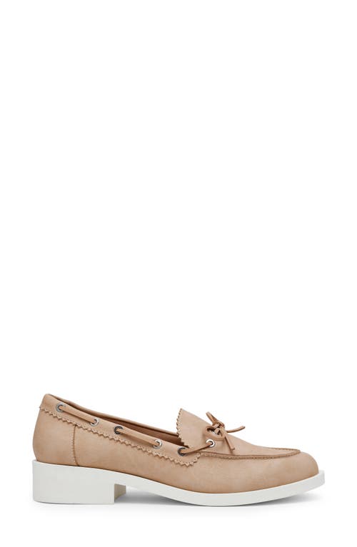 Dolce Vita Dv By Lagoon Block Heel Boat Shoe Loafer In Camel