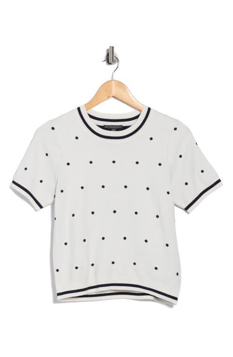 Short Sleeve Jacquard Sweater