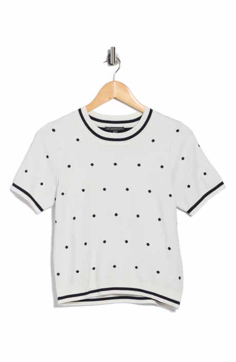 Adrianna Papell Short Sleeve Jacquard Sweater