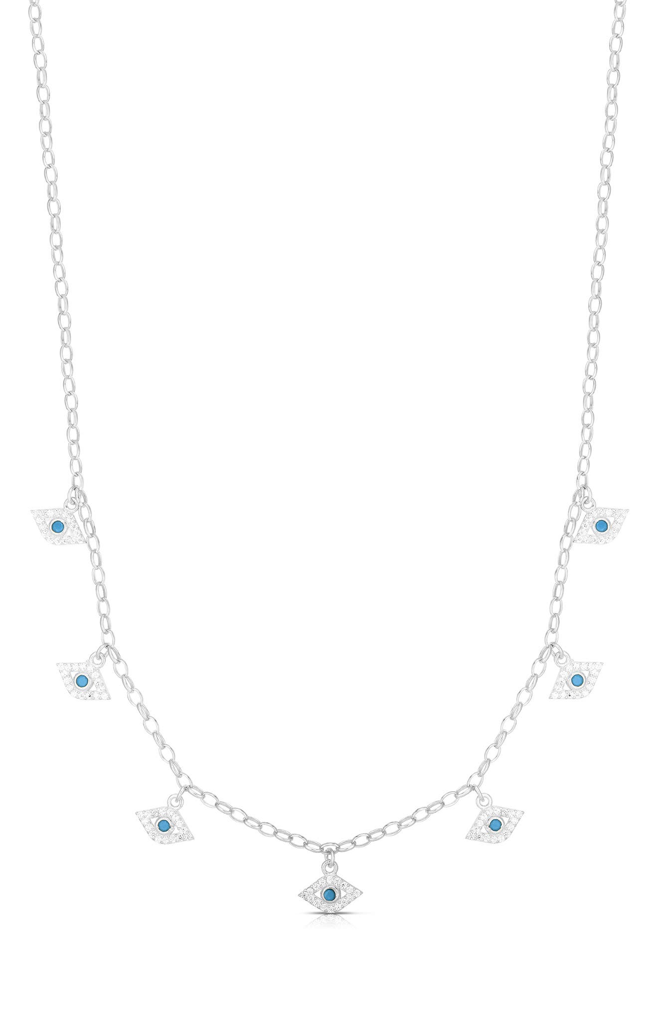 Sterling Silver Eye Charm Necklace