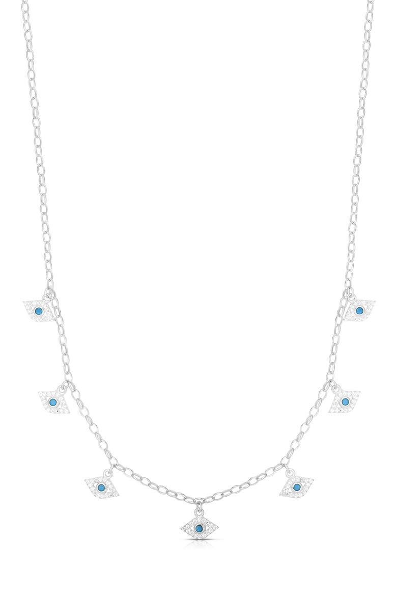 Sterling Silver Eye Charm Necklace, Main, color, SILVER