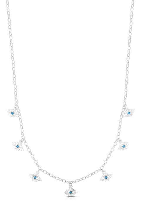 Sterling Silver Eye Charm Necklace