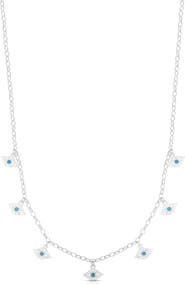 SPHERA MILANO Sterling Silver Eye Charm Necklace