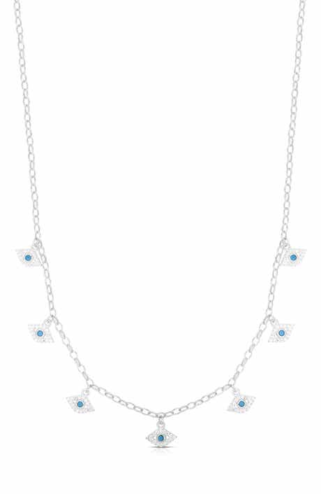 Sterling Silver Eye Charm Necklace