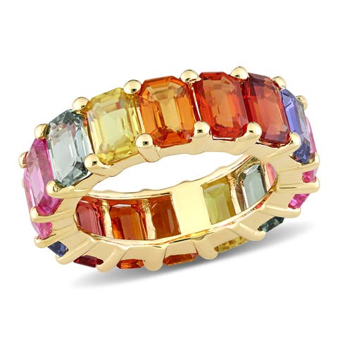 Multi-Color Sapphire Eternity Ring 14k