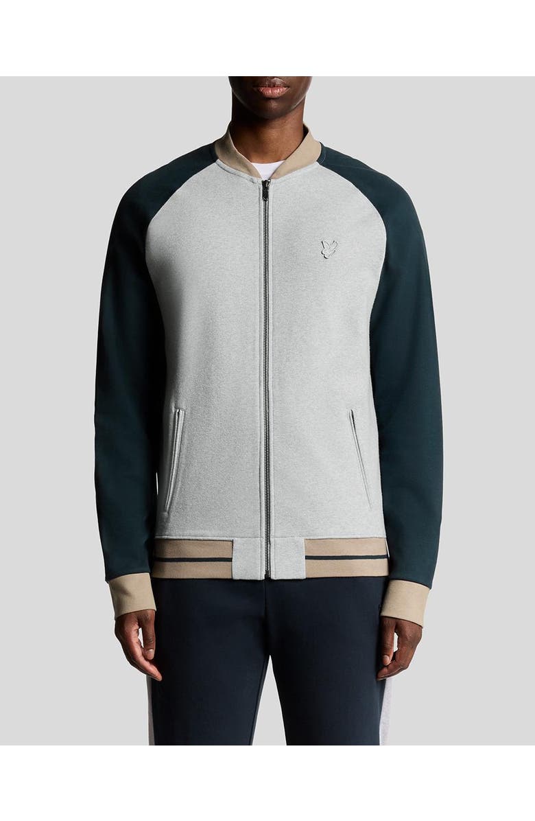 Lyle & Scott Interlock Contrast Raglan Bomber Jacket, Alternate, color, Carbon