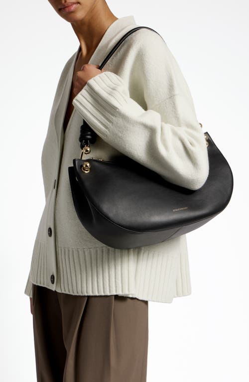 Strathberry Halo Zip Leather Shoulder Bag In Black