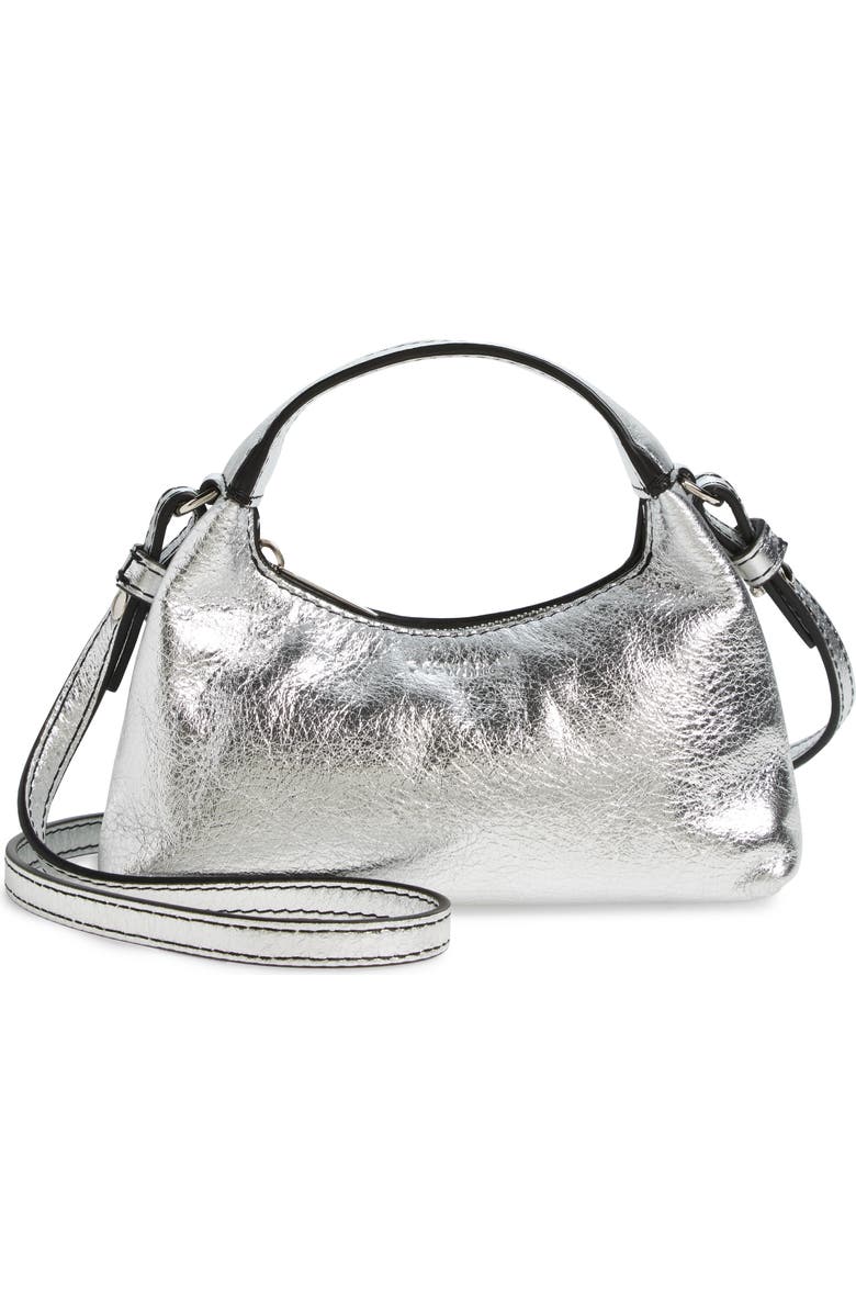 Off-White Micro Arcade Metallic Leather Crossbody Bag, Main, color,