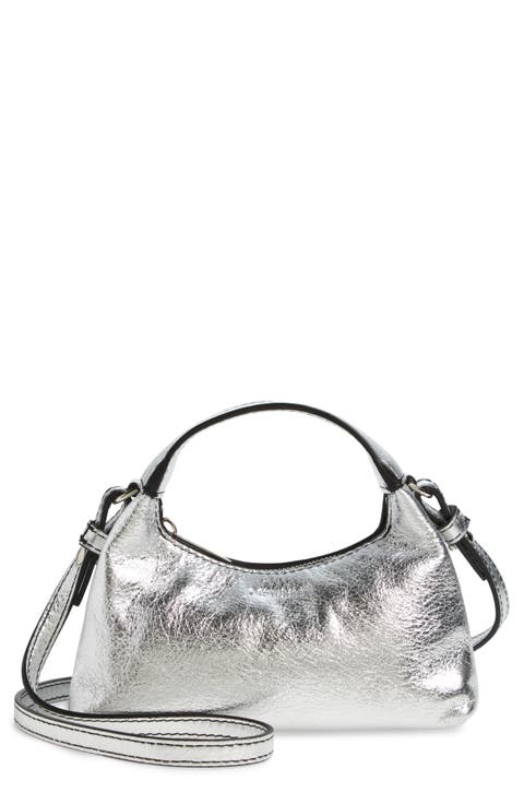 Micro Arcade Metallic Leather Crossbody Bag