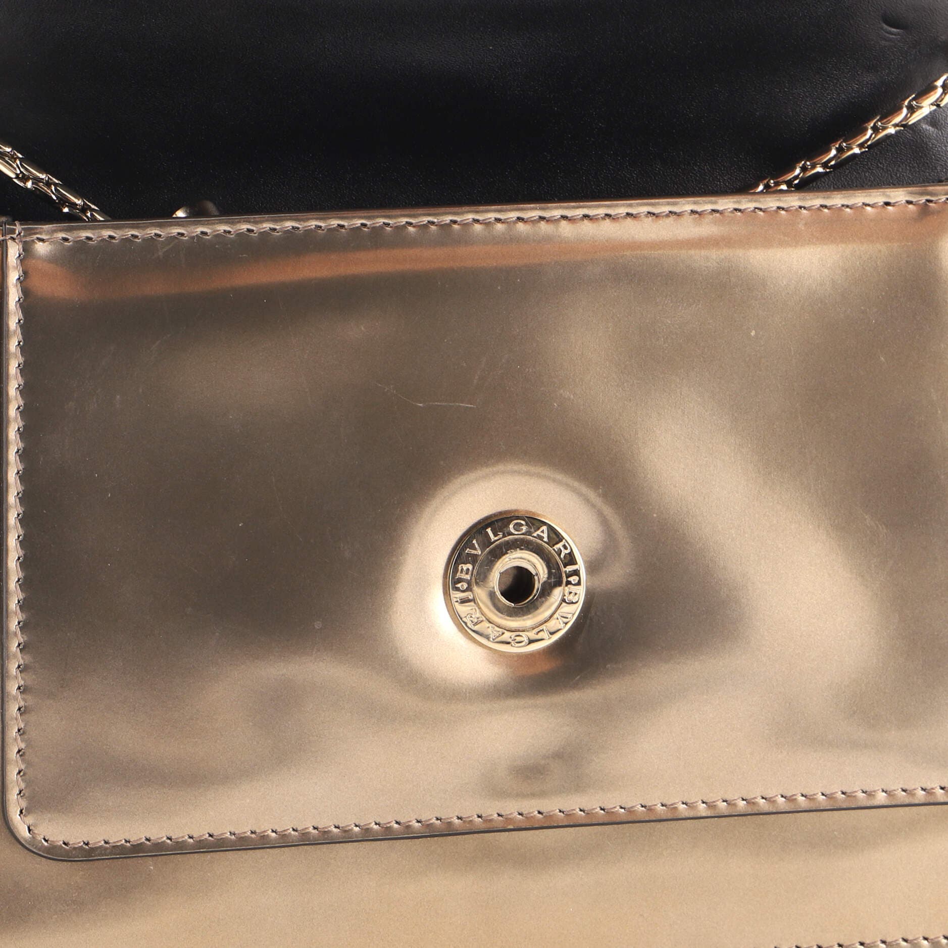 Serpenti Forever Shoulder Bag Metallic Leather Small, Alternate, color, Metallic Silver