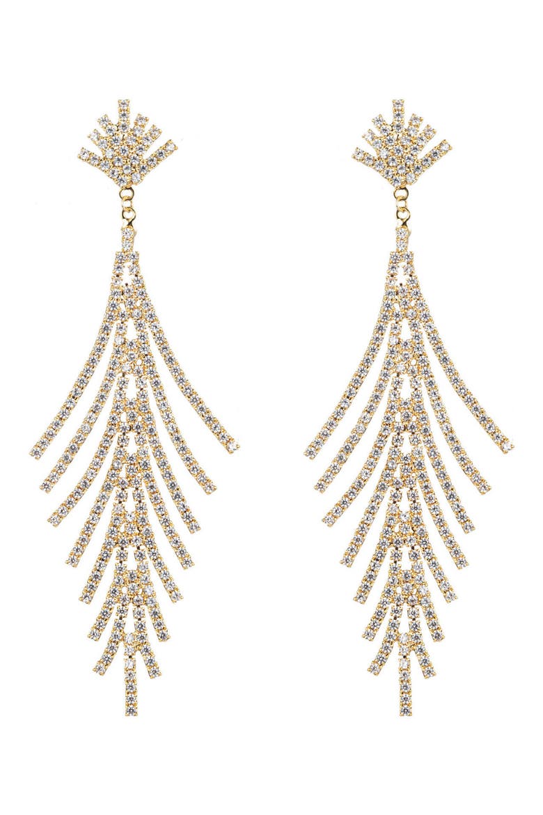 Cynthia CZ Fringe Drop Earrings, Main, color, GOLD