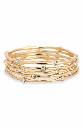 5-Pack Crystal Bangle Bracelet Set