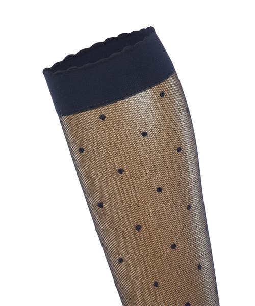 Falke Dot 15 Denier Sheer Knee High Socks In Blue