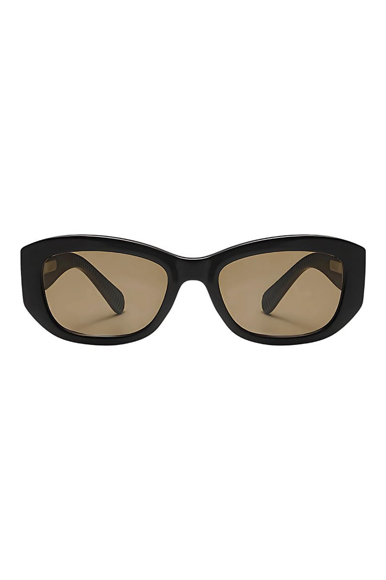 Simone 55mm Polarized Geometric Sunglasses, Main, color, BLACK / BROWN