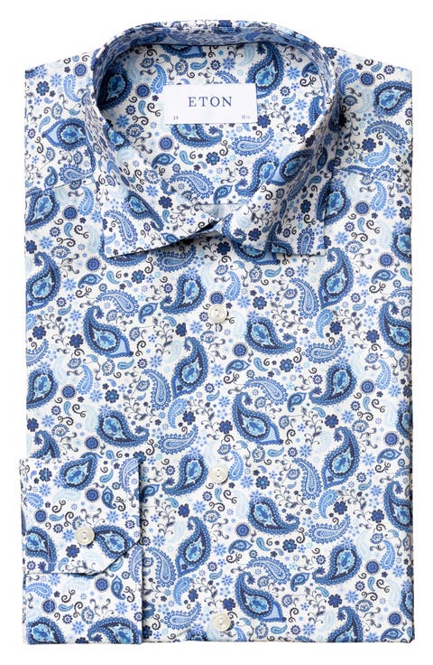 Paisley Print Slim Fit Dress Shirt