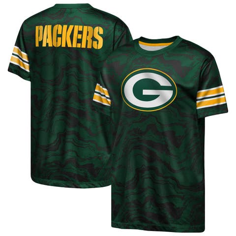 Youth Outerstuff Green Green Bay Packers Slant Route Performance T-Shirt