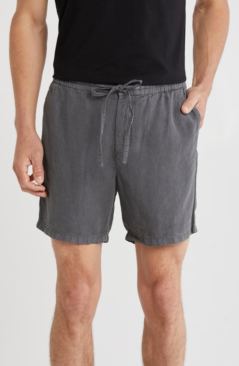 John Varvatos Daryl Drawstring Linen Blend Shorts, Main, color,