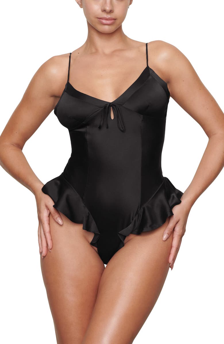 SKIMS Stretch Silk Teddy, Main, color, 