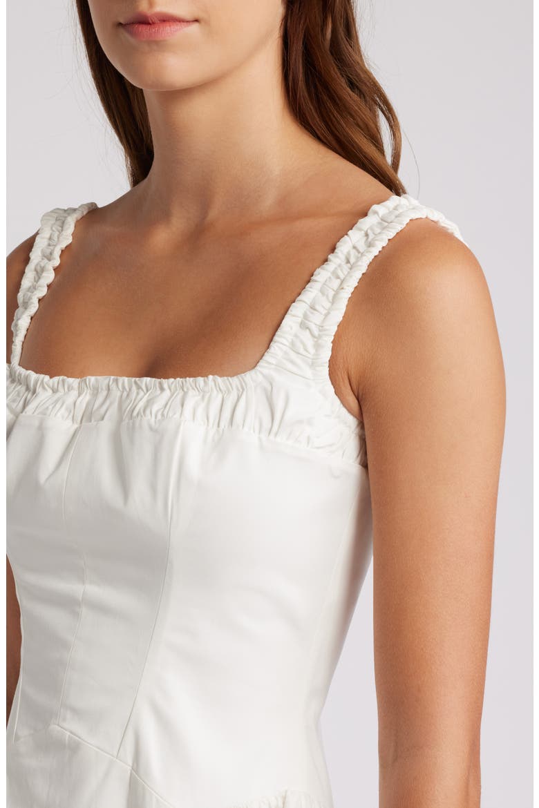Dorothy Floral Stretch Cotton Dress, Alternate, color, WHITE