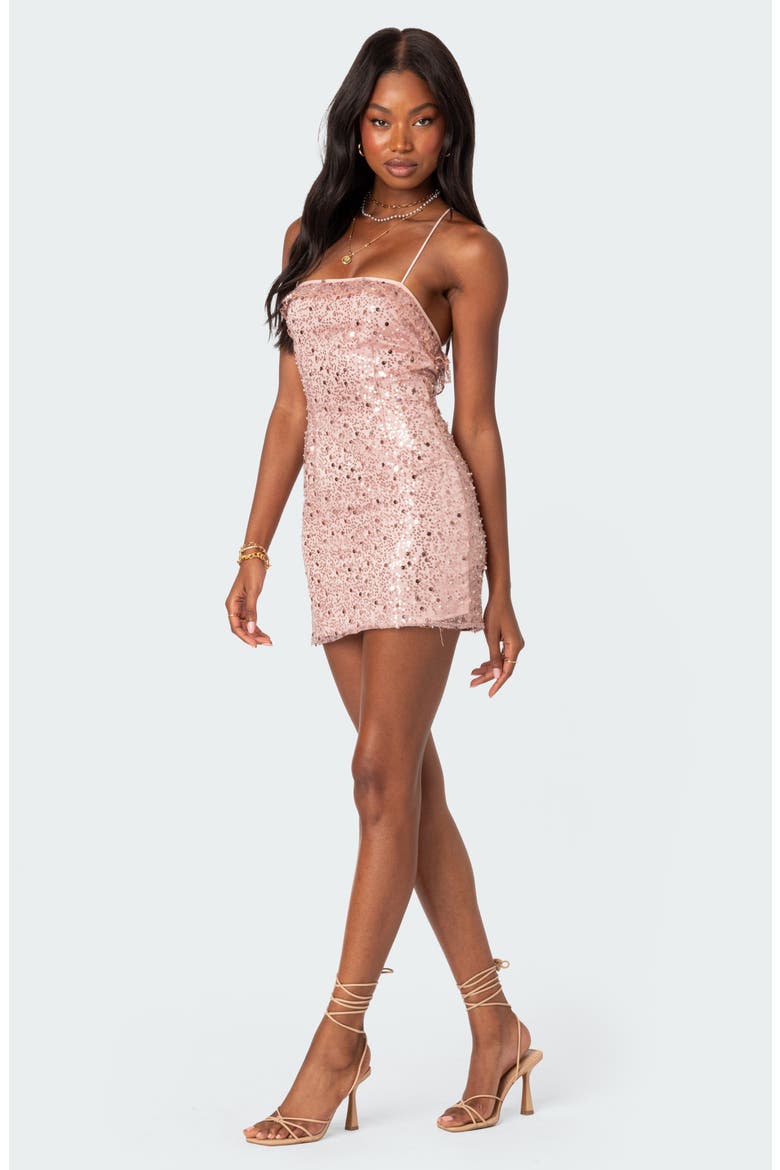 Ballerina Strappy Back Sequin Minidress, Alternate, color, PINK