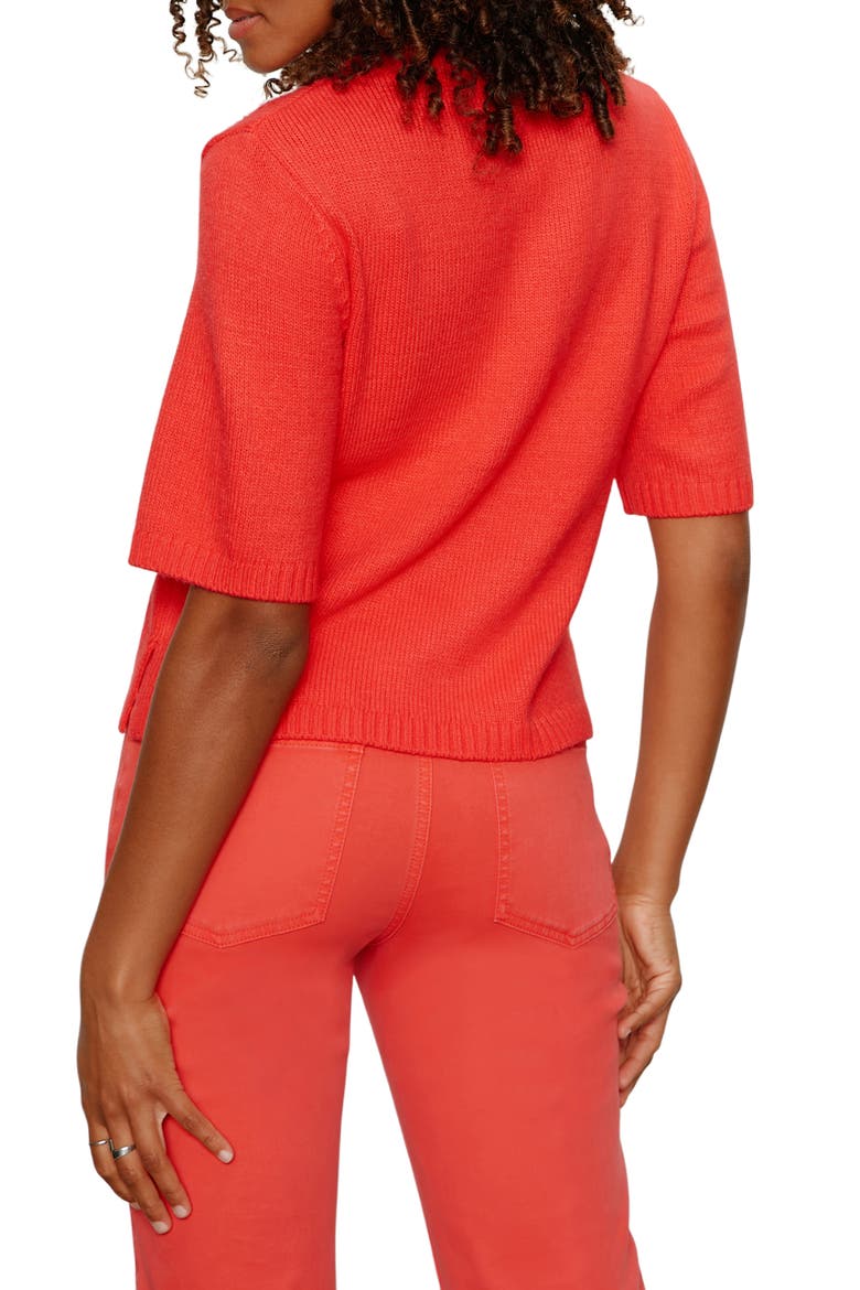 Short Sleeve Sweater, Alternate, color, TULIP RED