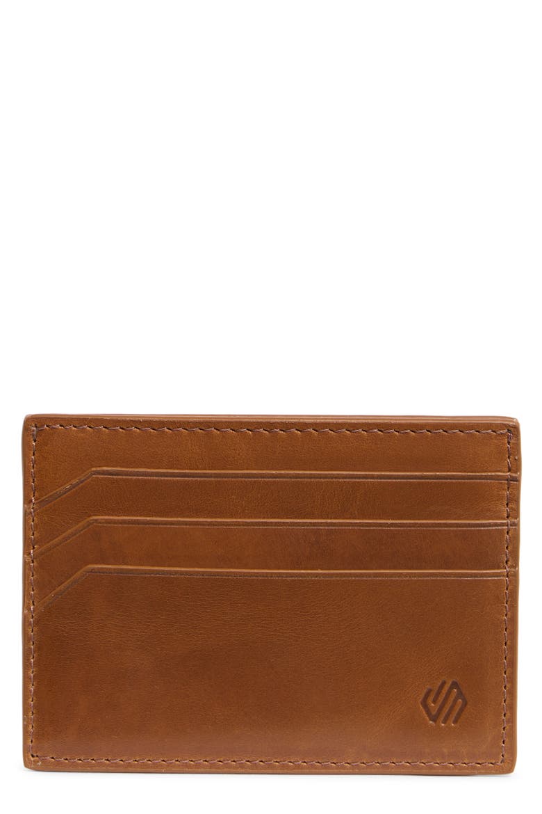 Hunter Weekend Leather Card Case, Main, color, TAN