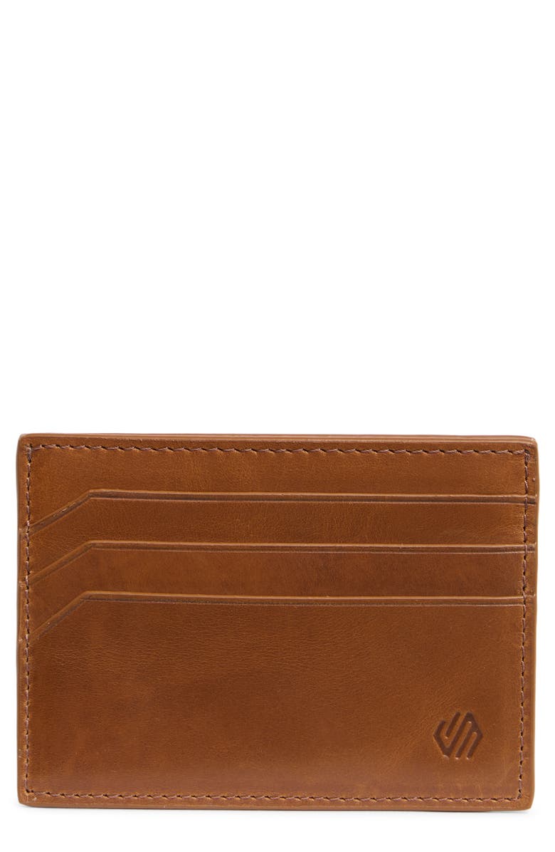 Johnston & Murphy Hunter Weekend Leather Card Case, Main, color, Tan