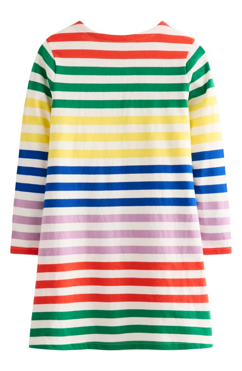 Mini Boden Kids
 Stripe Long Sleeve Cotton Jersey Dress, Alternate, color, 