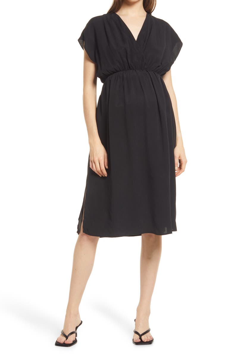 Emilia George Irene Maternity/Nursing Dress, Main, color, Black
