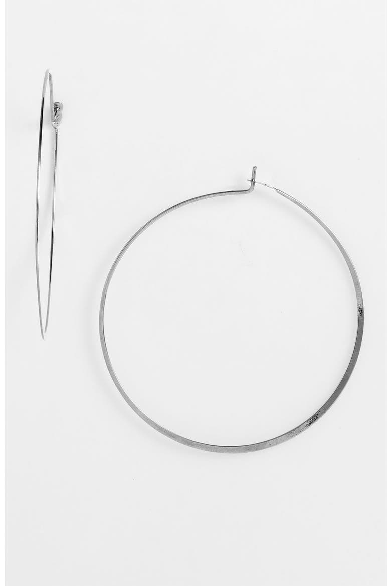 Michael Kors 'Whisper' Hoop Earrings, Main, color, SILVER