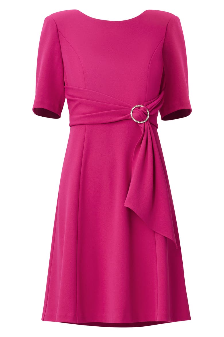 Tie Front High/Low Dress, Alternate, color, BRIGHT MAGENTA
