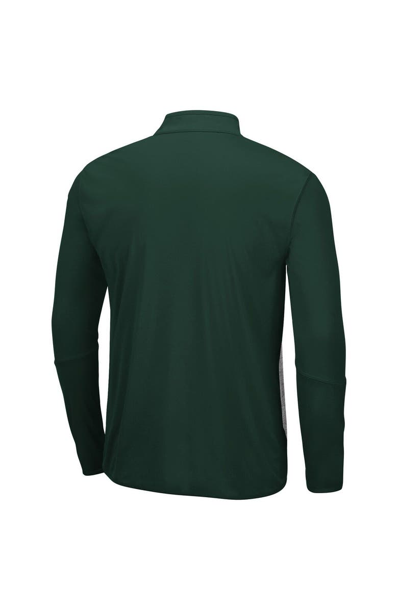 COLOSSEUM Men's Colosseum Heather Gray/Green NDSU Bison Prospect Quarter-Zip Jacket, Alternate, color, 