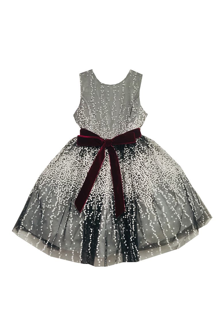 Kids' Tinsel Mesh Dress, Main, color, GREY