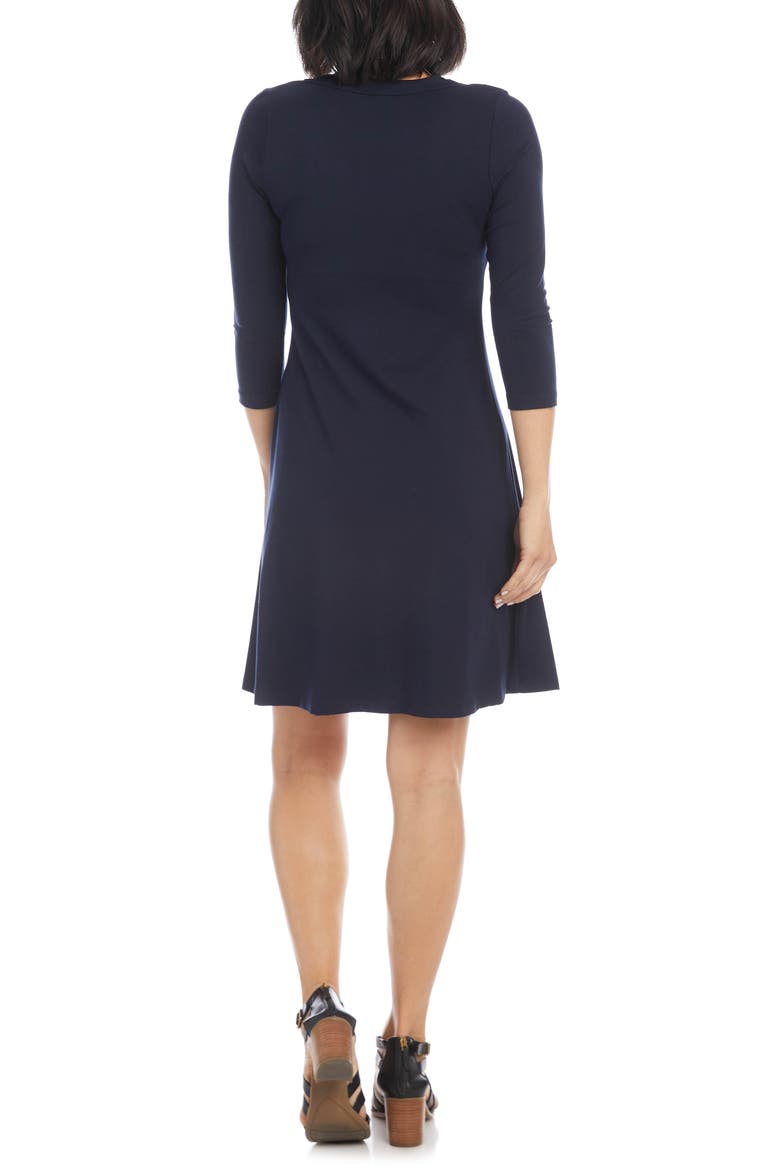 A-Line Jersey Dress, Alternate, color, NAVY
