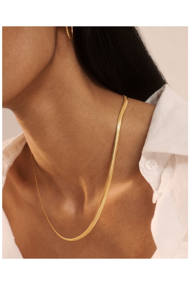 Wide Snake Chain Necklace , Alternate, color, 18CT GOLD VERMEIL/ SS